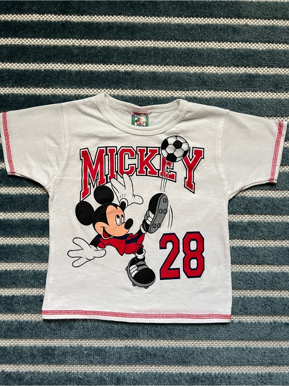 Vintage Disney Mickey Mouse Soccer T-shirt 2T
